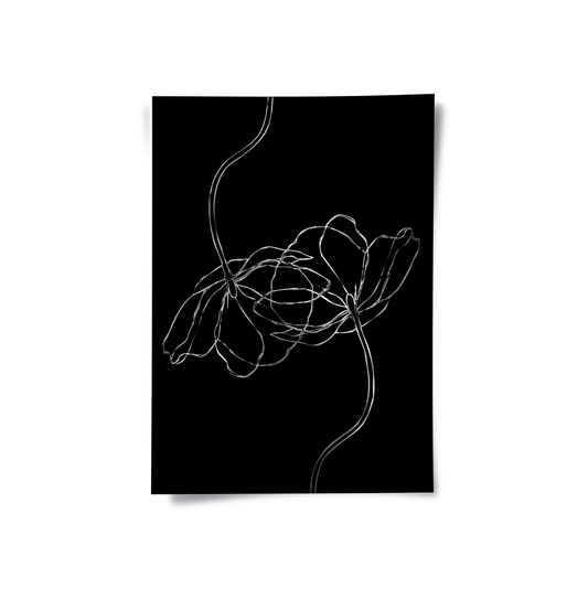 Minimalist Monochrome Floral - Poster