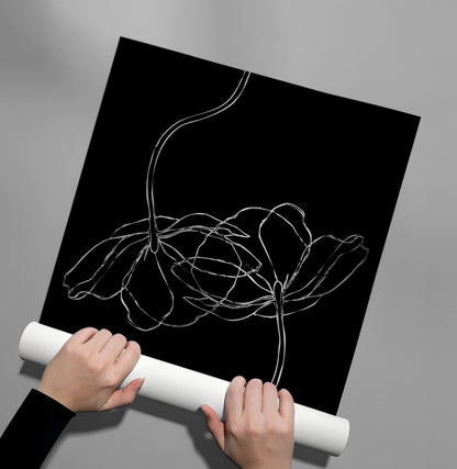 Minimalist Monochrome Floral - Poster