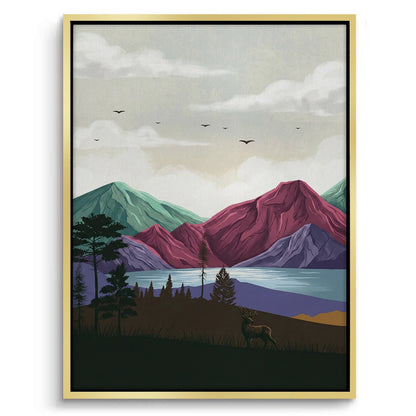 Minimalist Mountain Landscape - Canvas