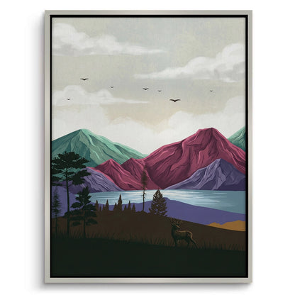 Minimalist Mountain Landscape - Canvas