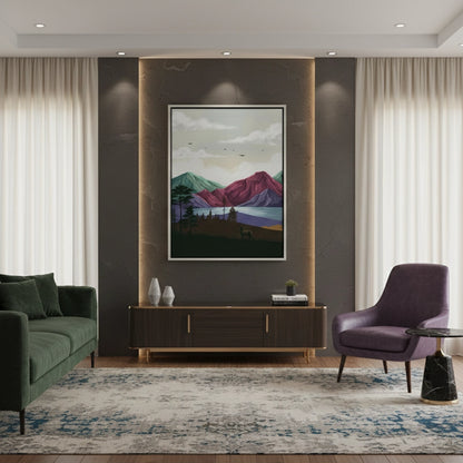 Minimalist Mountain Landscape - Canvas