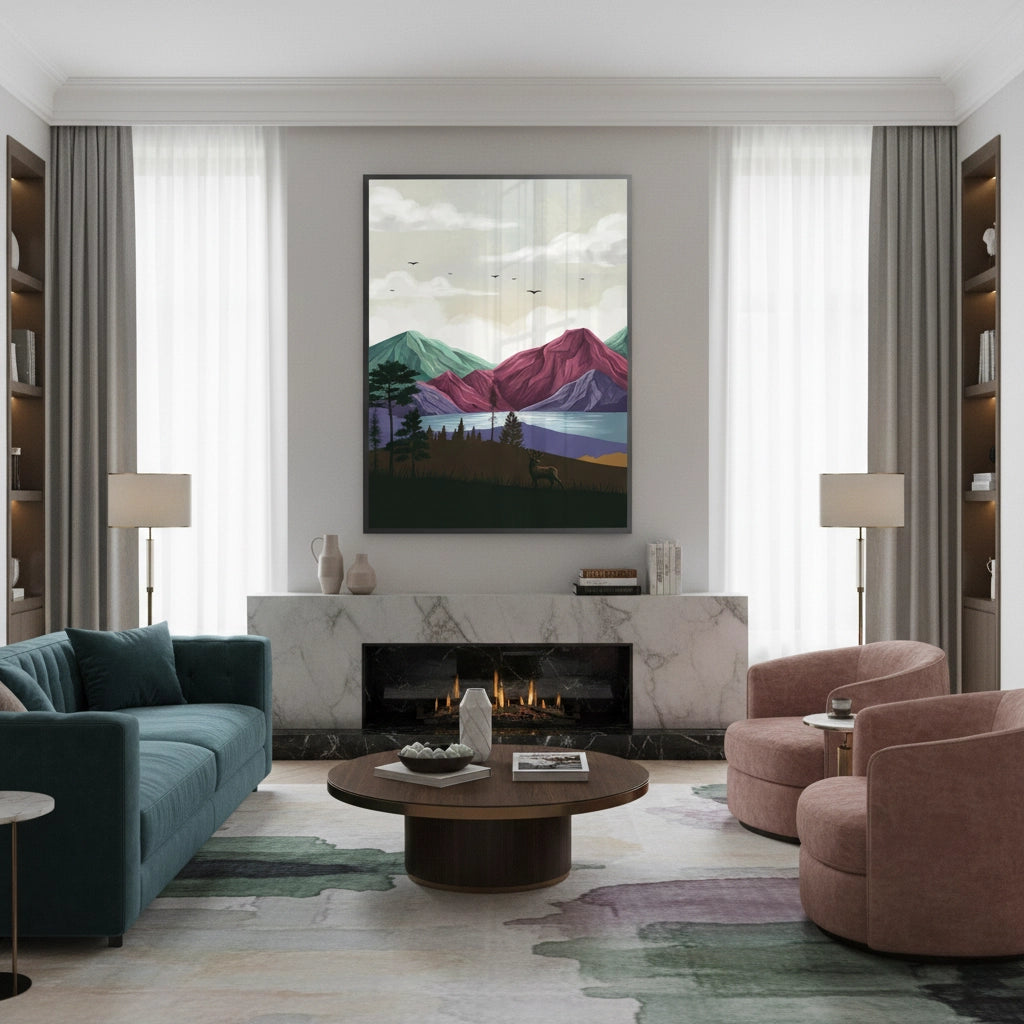 2Minimalist Mountain Landscape - Fine Art