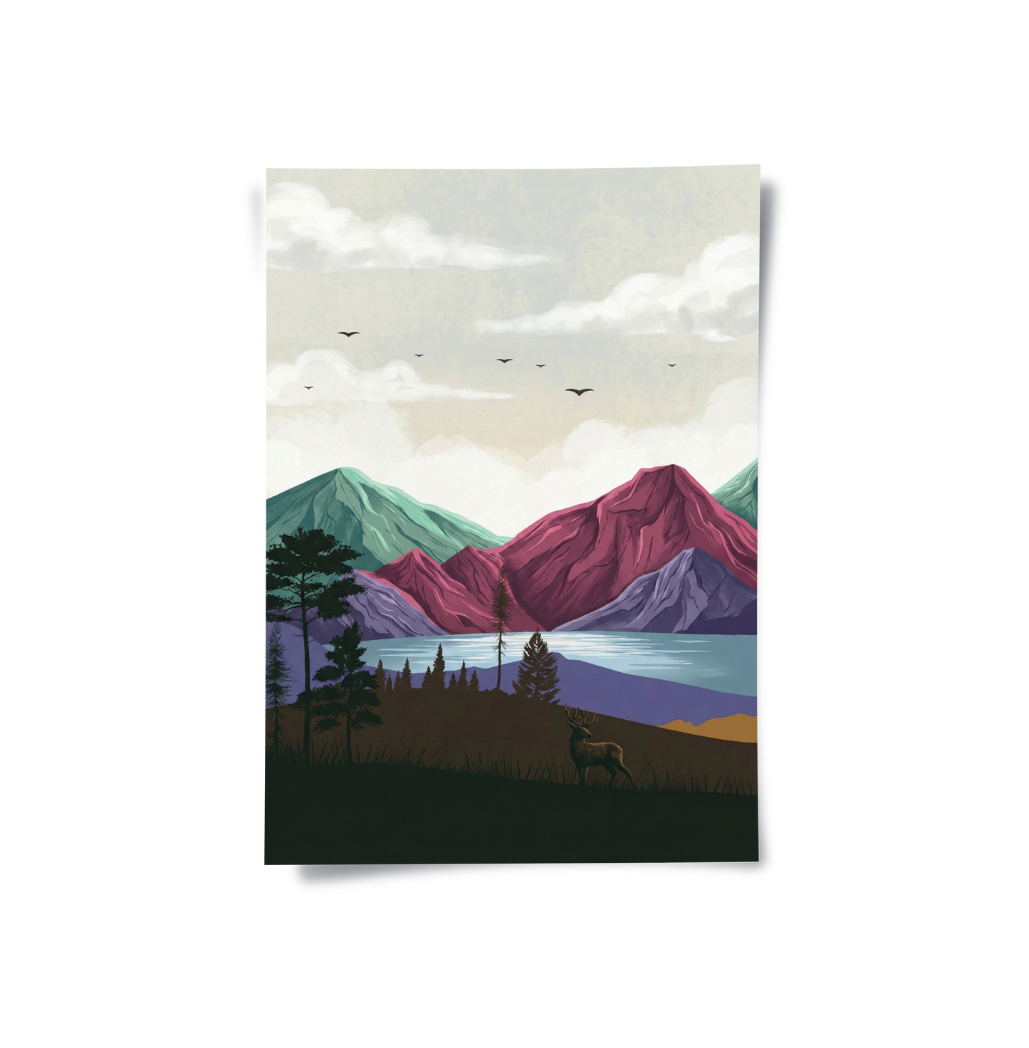 2Minimalist Mountain Landscape - Poster
