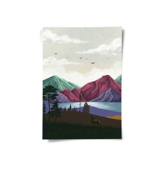 Minimalist Mountain Landscape - Poster