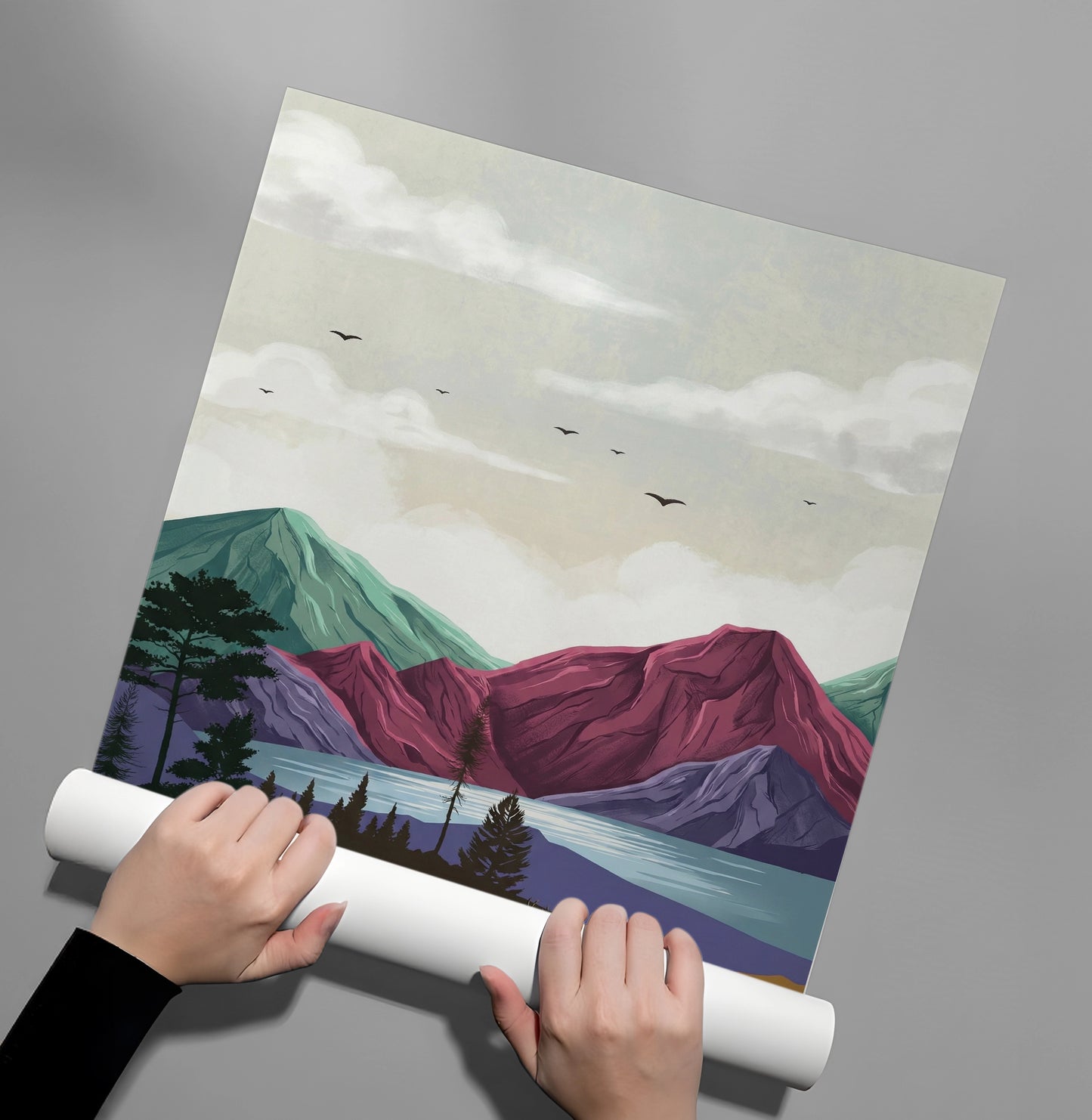 2Minimalist Mountain Landscape - Poster