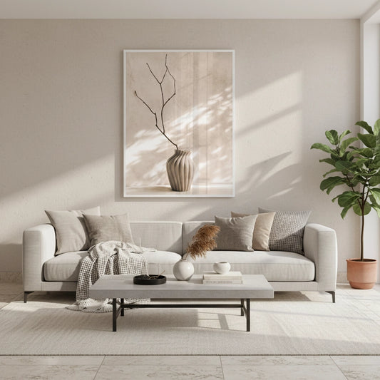 Minimalist Neutral Ceramic Vase - Fine Art