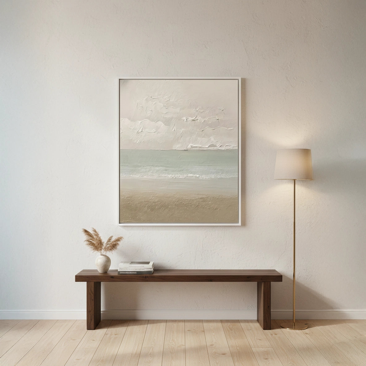 2Minimalist Neutral Seascape Painting #MNSE110