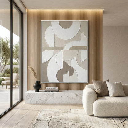 Contemporary abstract artwork with Scandinavian-inspired design and subtle textures, ideal for stylish UAE interiors
