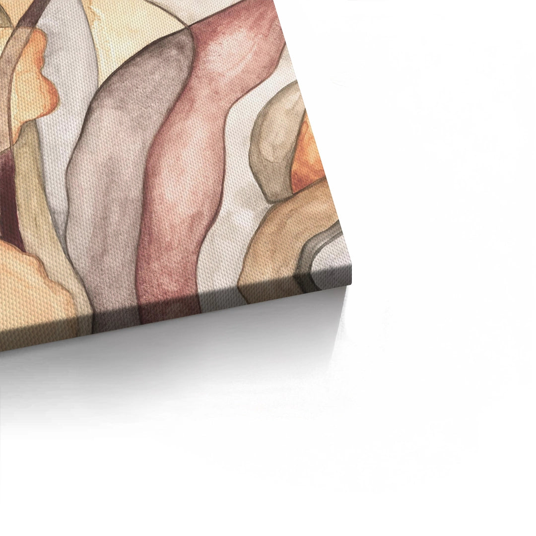 2Minimalist Organic Fluid Shapes Abstract - Canvas