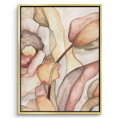 Minimalist Organic Fluid Shapes Abstract - Canvas