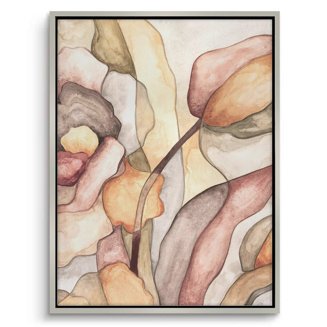 2Minimalist Organic Fluid Shapes Abstract - Canvas