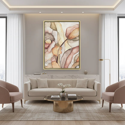 Minimalist Organic Fluid Shapes Abstract - Canvas