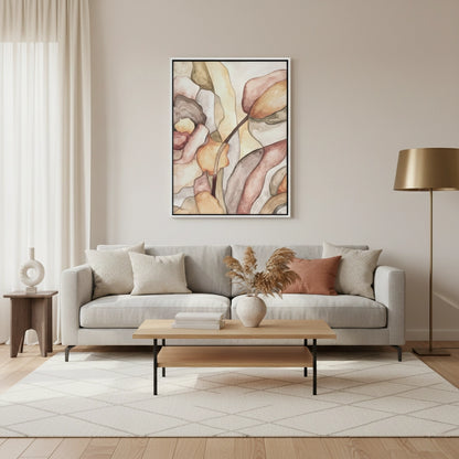 Minimalist Organic Fluid Shapes Abstract - Canvas