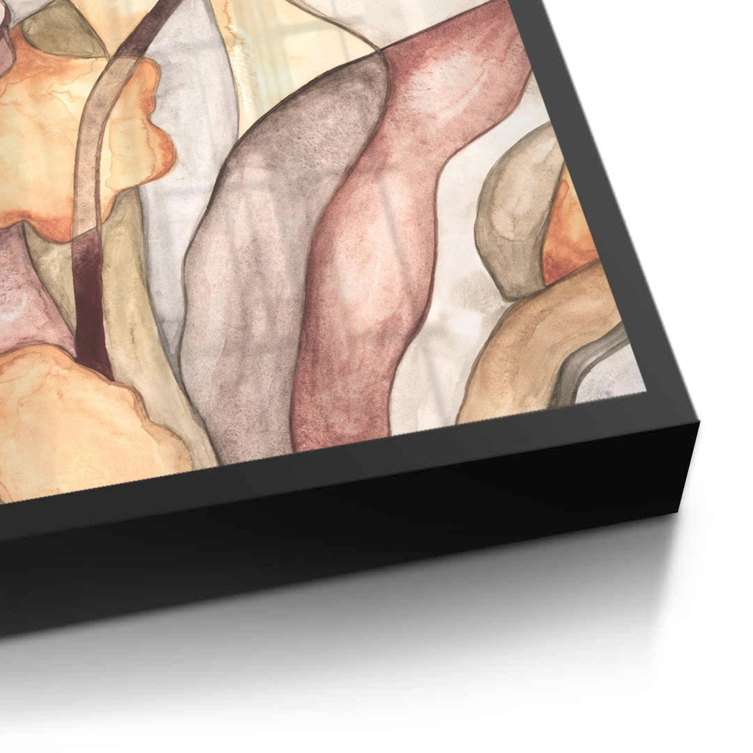 2Minimalist Organic Fluid Shapes Abstract - Fine Art