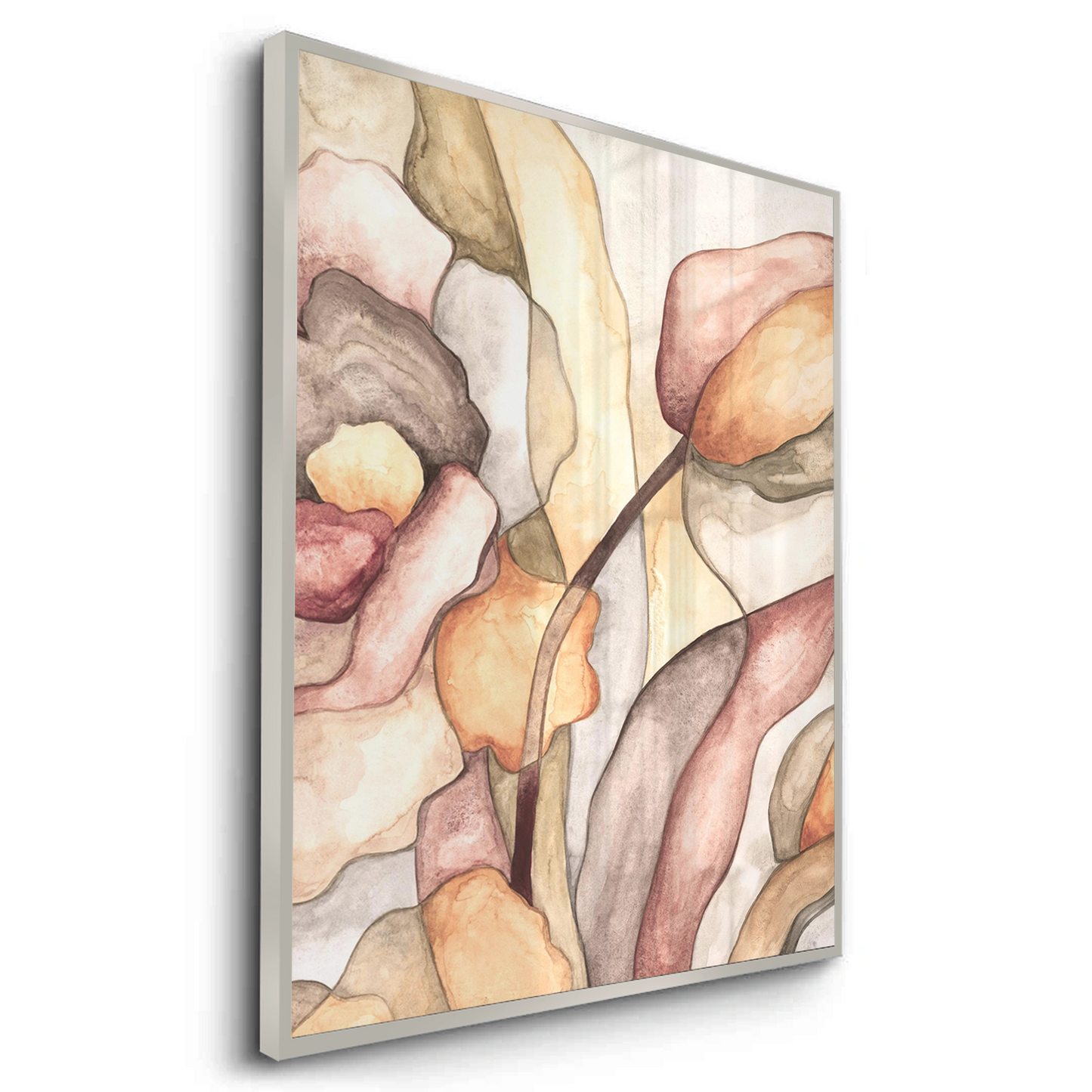 2Minimalist Organic Fluid Shapes Abstract - Fine Art