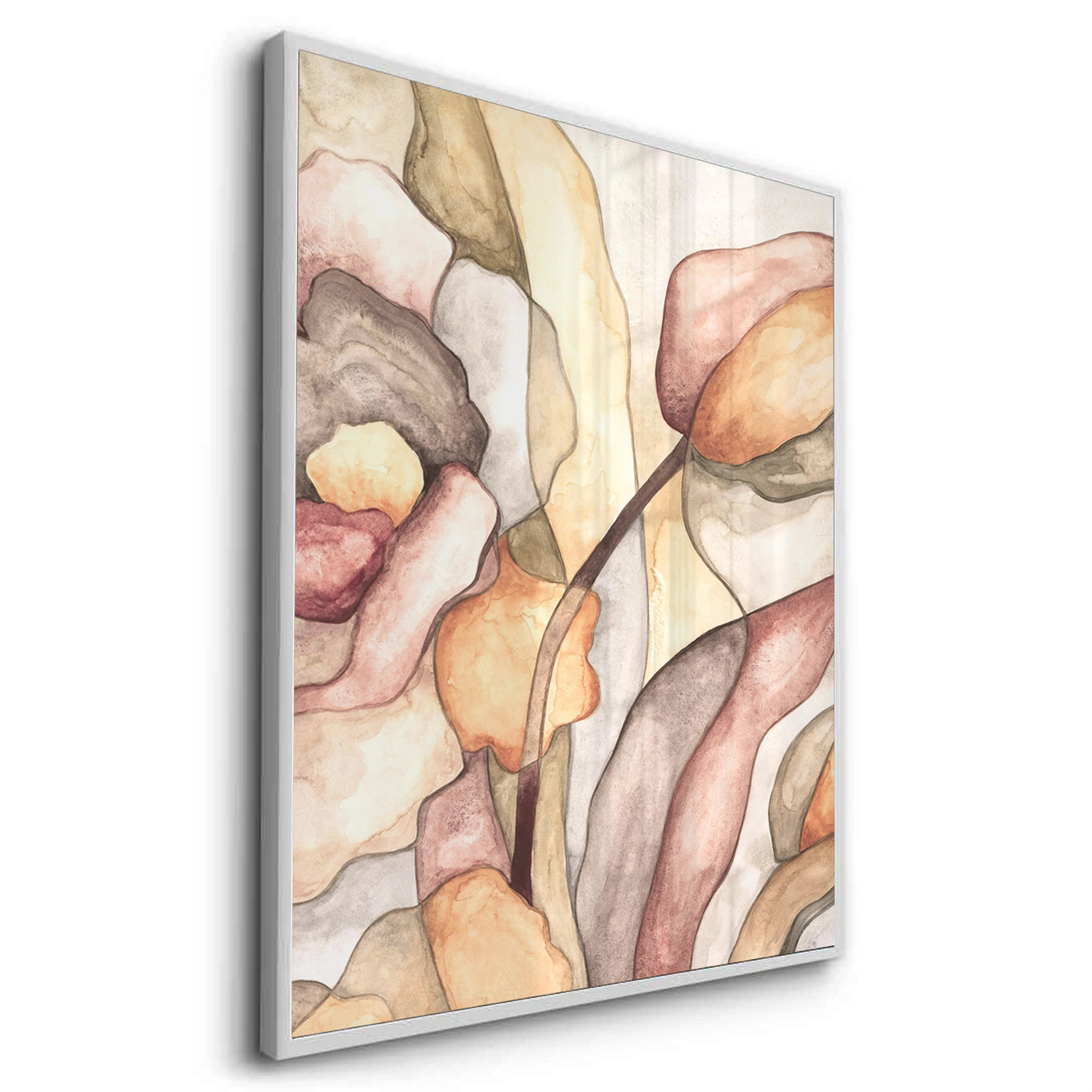 2Minimalist Organic Fluid Shapes Abstract - Fine Art