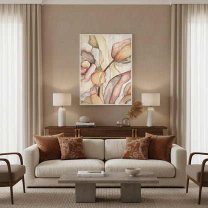 Minimalist Organic Fluid Shapes Abstract - Fine Art