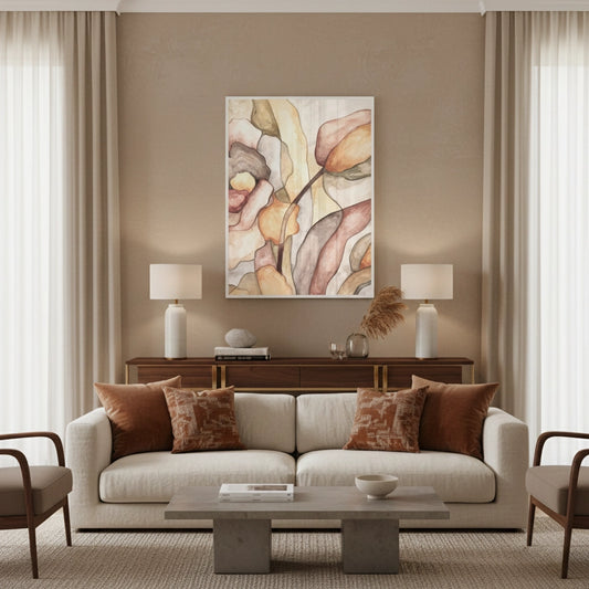 Minimalist Organic Fluid Shapes Abstract - Fine Art