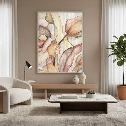 Minimalist Organic Fluid Shapes Abstract - Fine Art