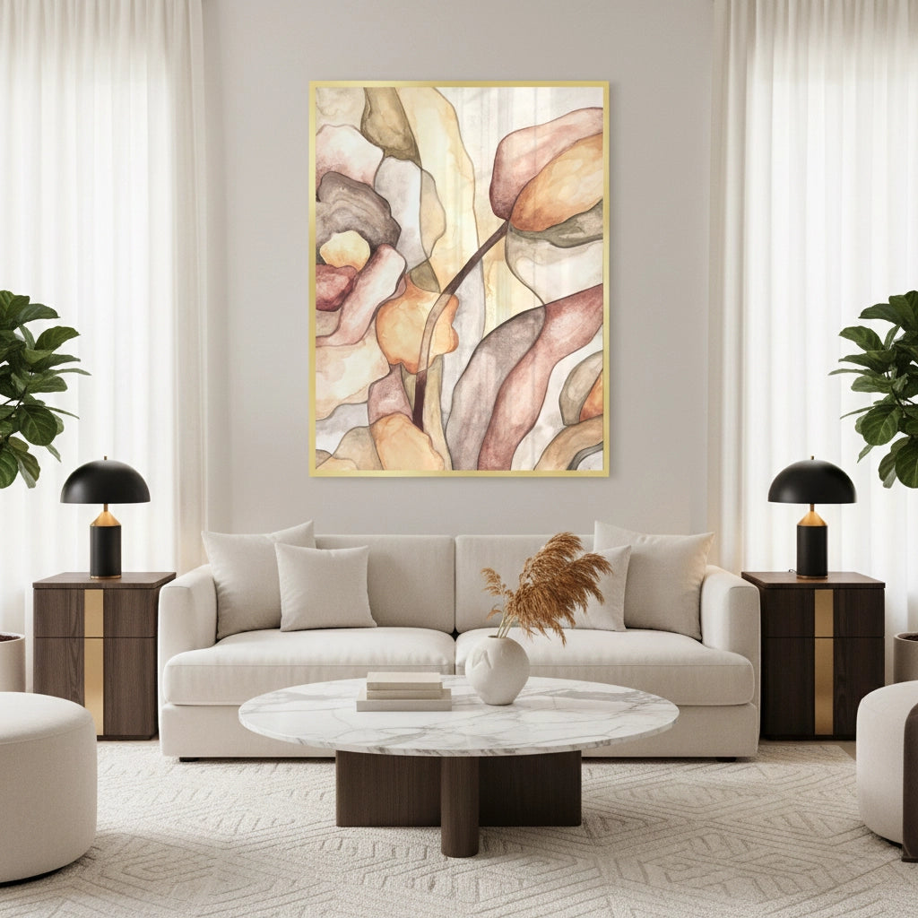 2Minimalist Organic Fluid Shapes Abstract - Fine Art