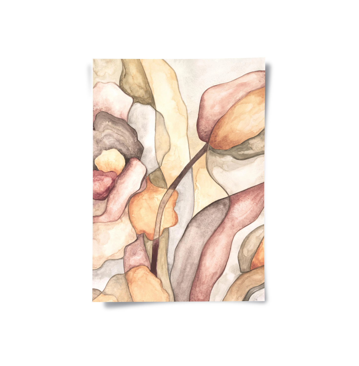 2Minimalist Organic Fluid Shapes Abstract - Poster