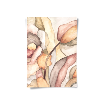 Minimalist Organic Fluid Shapes Abstract - Poster