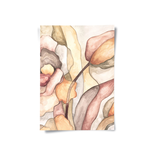 Minimalist Organic Fluid Shapes Abstract - Poster