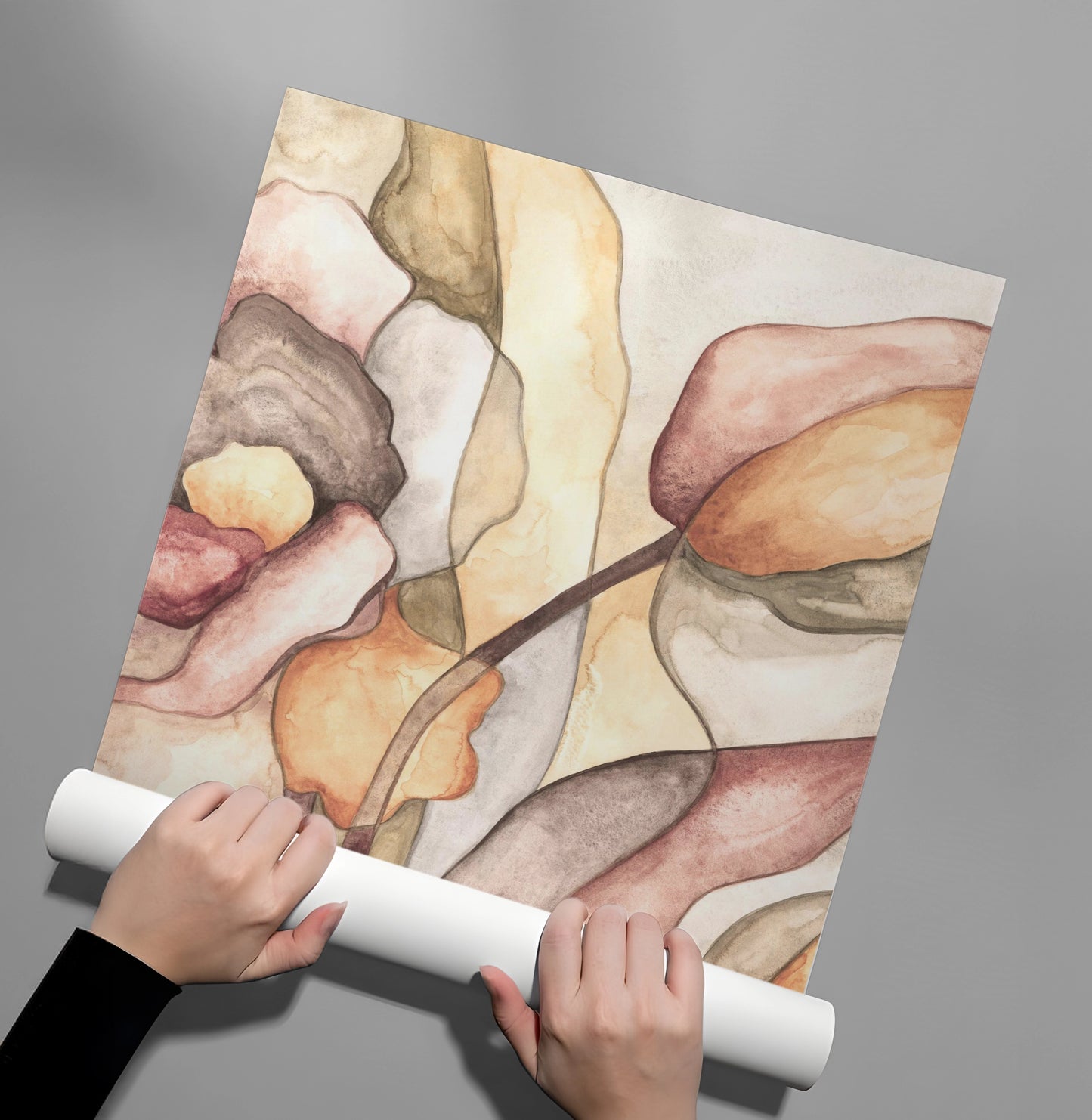 2Minimalist Organic Fluid Shapes Abstract - Poster