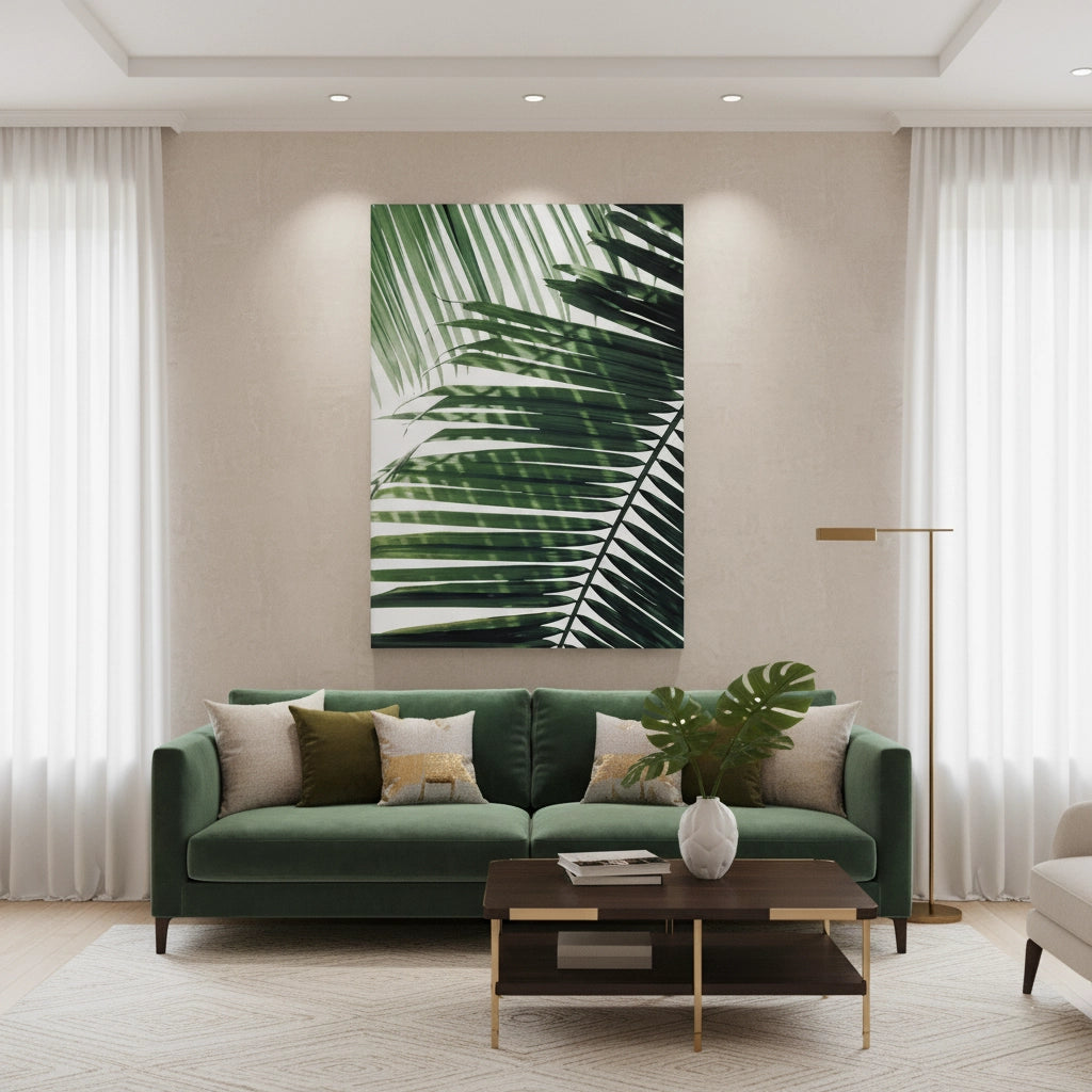 Minimalist Palm Frond - Canvas - Jasmineart.ae