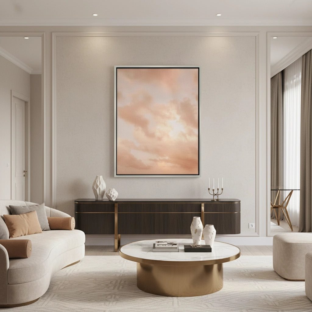 2Minimalist Pastel Peach Cloud - Canvas