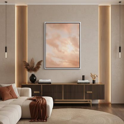 Minimalist Pastel Peach Cloud - Canvas