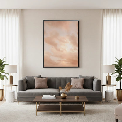 Minimalist Pastel Peach Cloud - Canvas