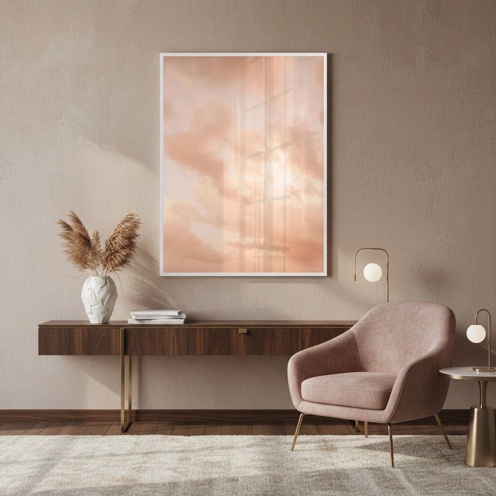 Minimalist Pastel Peach Cloud - Fine Art - Jasmineart.ae