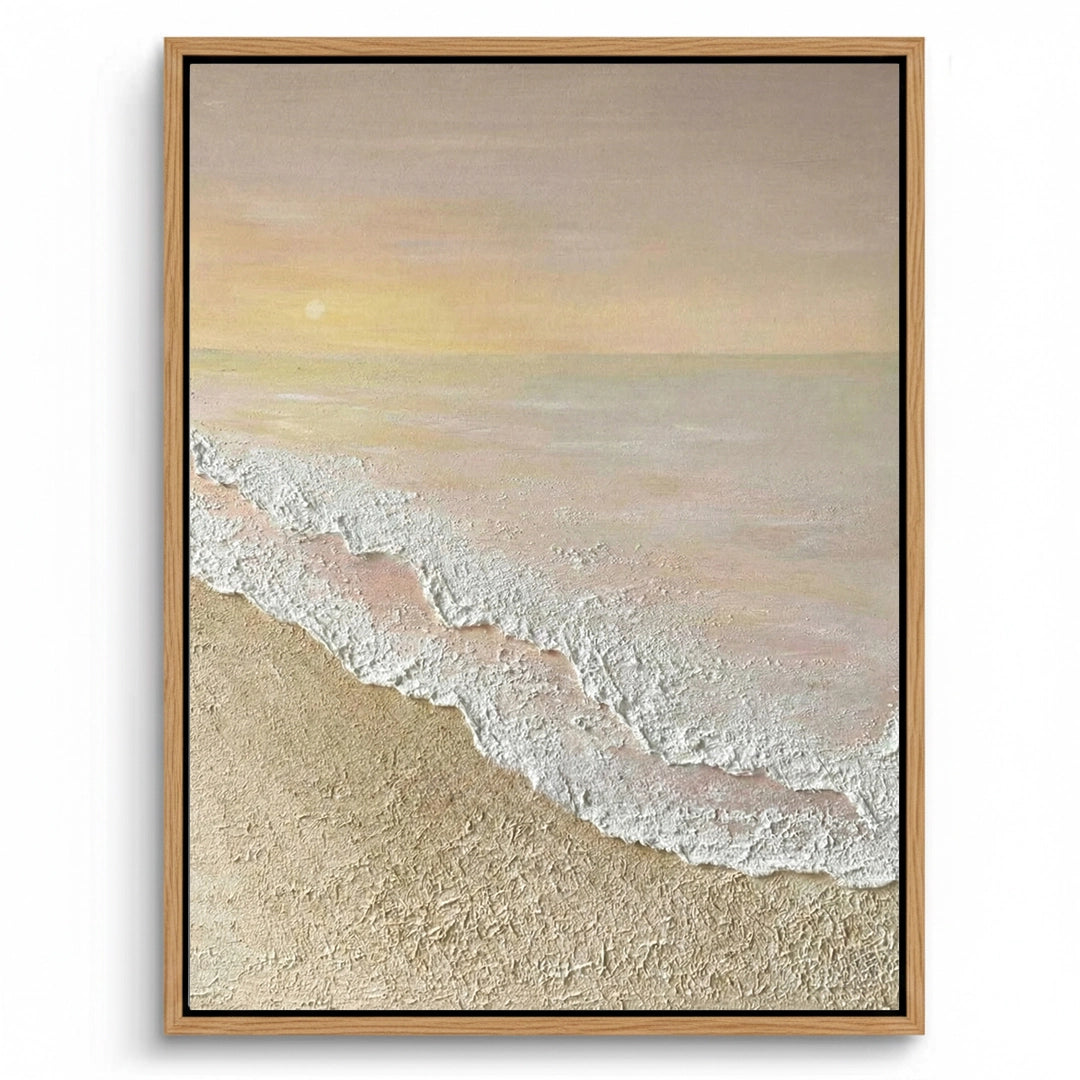 2Minimalist Peach Beach Painting #MPBE220