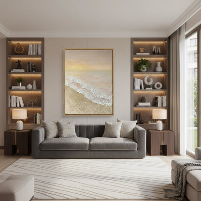 Minimalist Peach Beach Painting #MPBE220