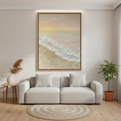 Minimalist Peach Beach Painting #MPBE220