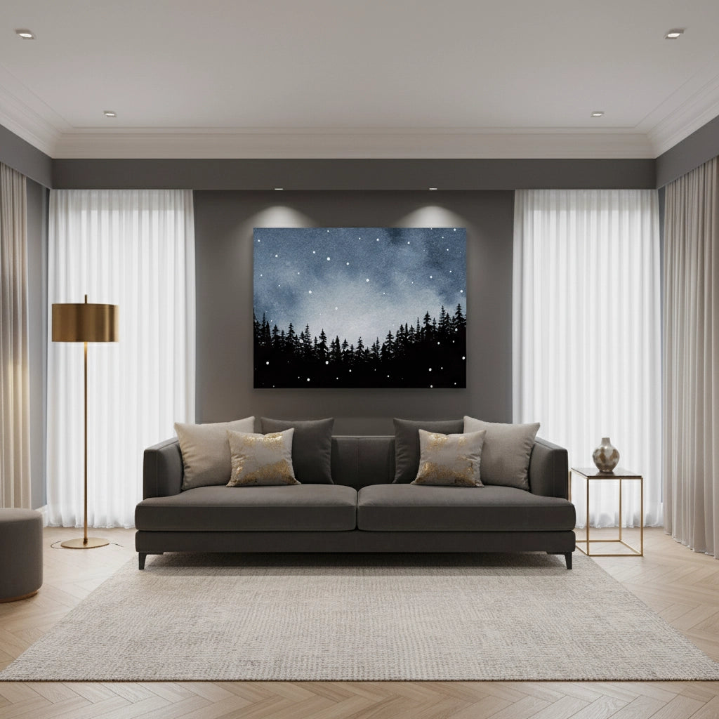 Minimalist Pine Forest - Canvas - Jasmineart.ae