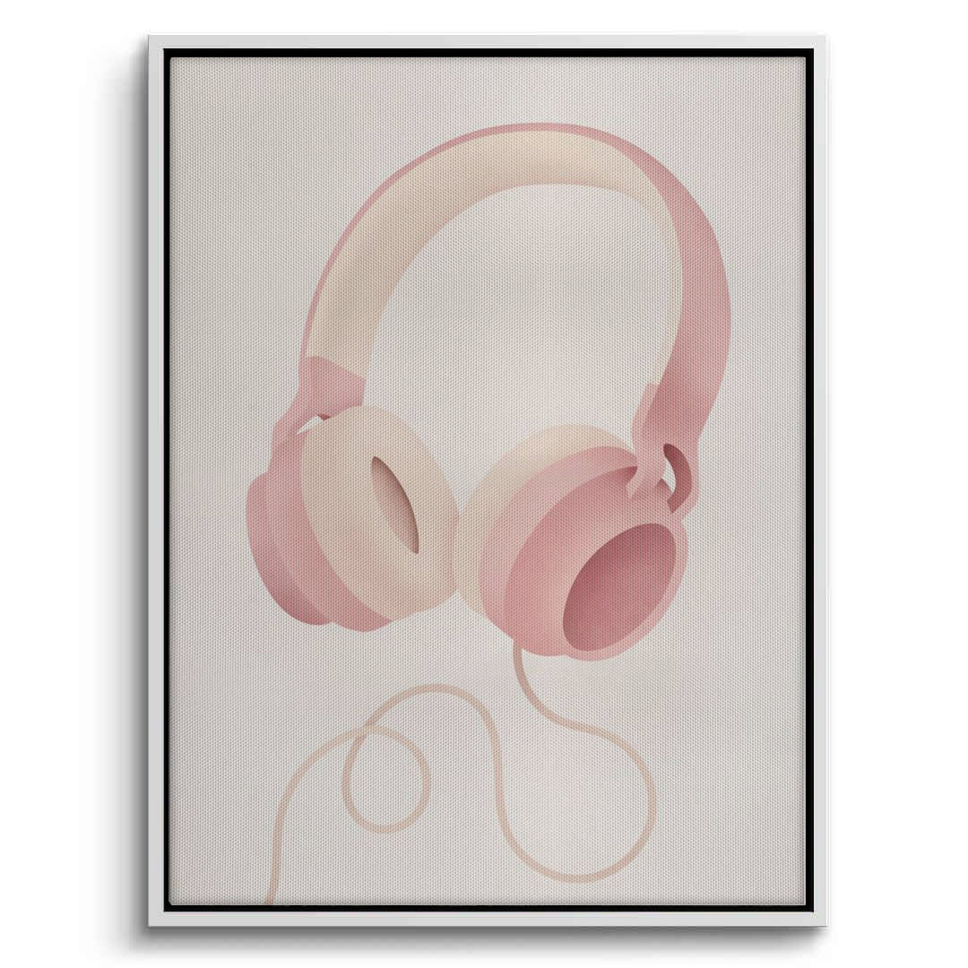 2Minimalist Pink Headphones - Canvas