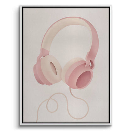 Minimalist Pink Headphones - Canvas