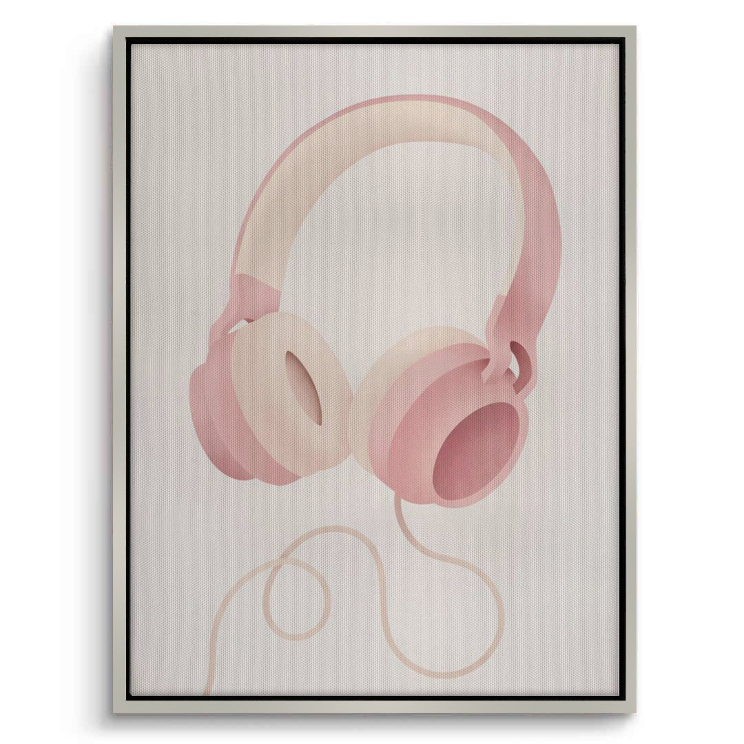 2Minimalist Pink Headphones - Canvas