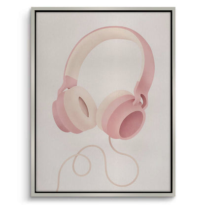 Minimalist Pink Headphones - Canvas