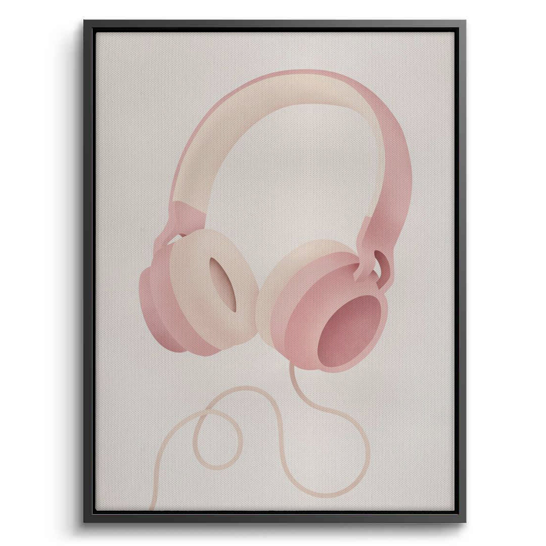 2Minimalist Pink Headphones - Canvas