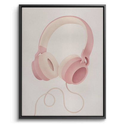 Minimalist Pink Headphones - Canvas