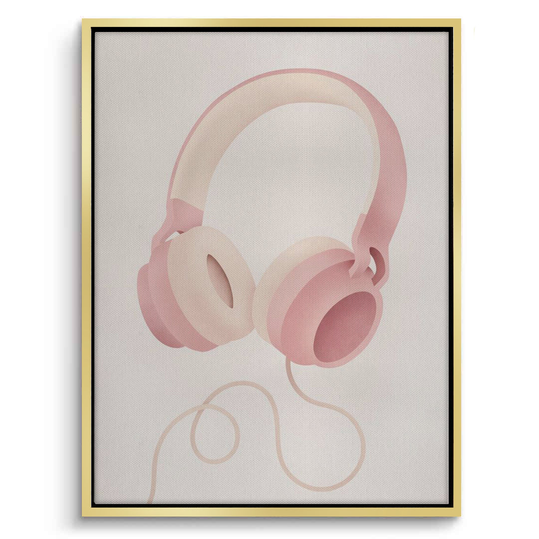 2Minimalist Pink Headphones - Canvas