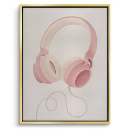 Minimalist Pink Headphones - Canvas