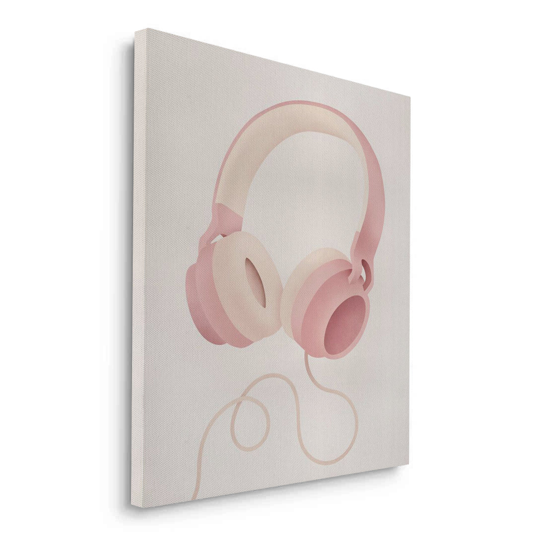 2Minimalist Pink Headphones - Canvas