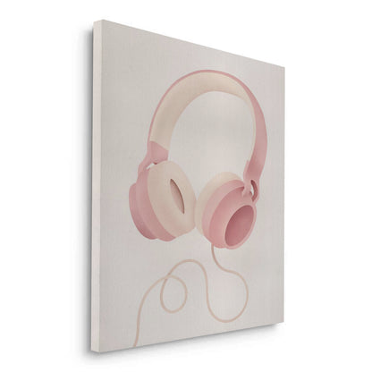Minimalist Pink Headphones - Canvas