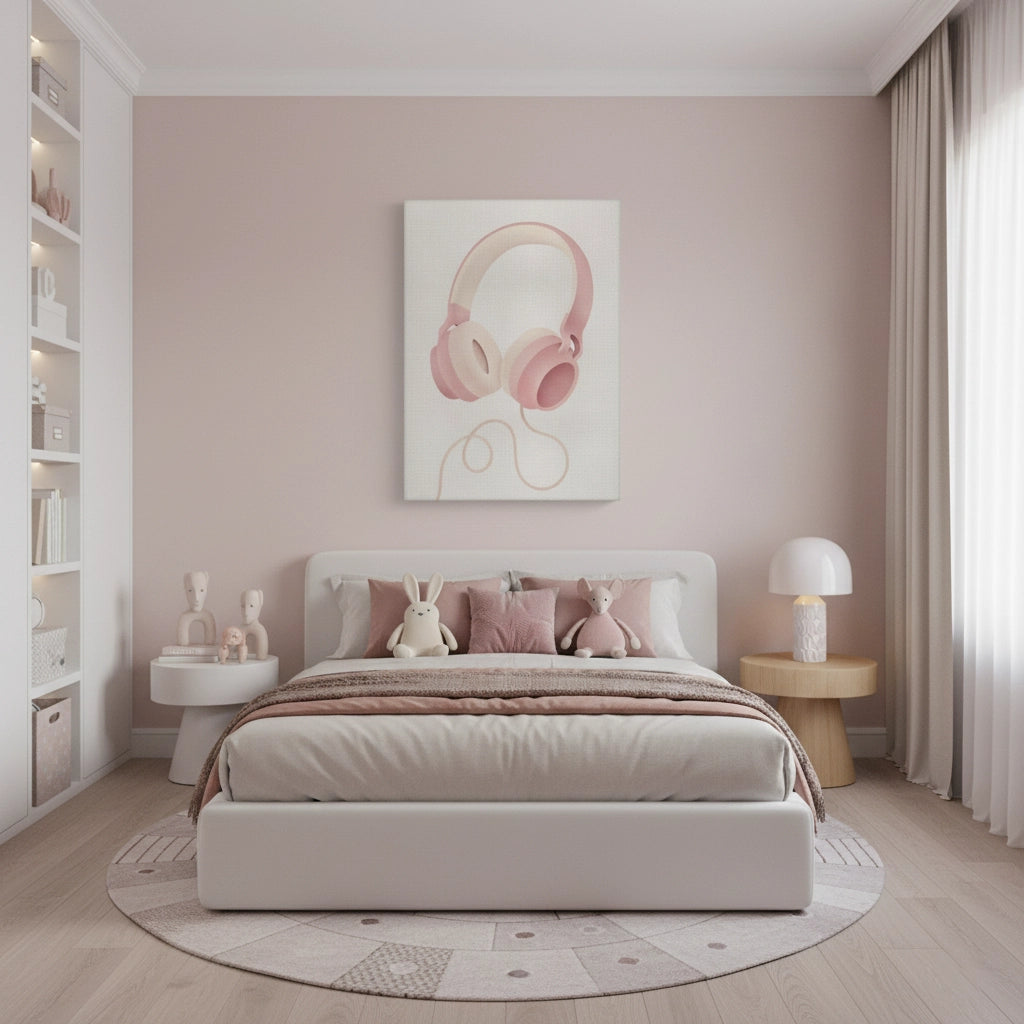 2Minimalist Pink Headphones - Canvas