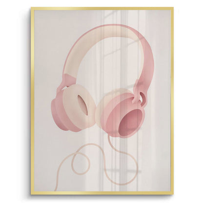 Minimalist Pink Headphones - Fine Art