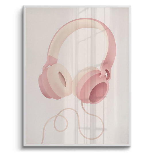Minimalist Pink Headphones - Fine Art